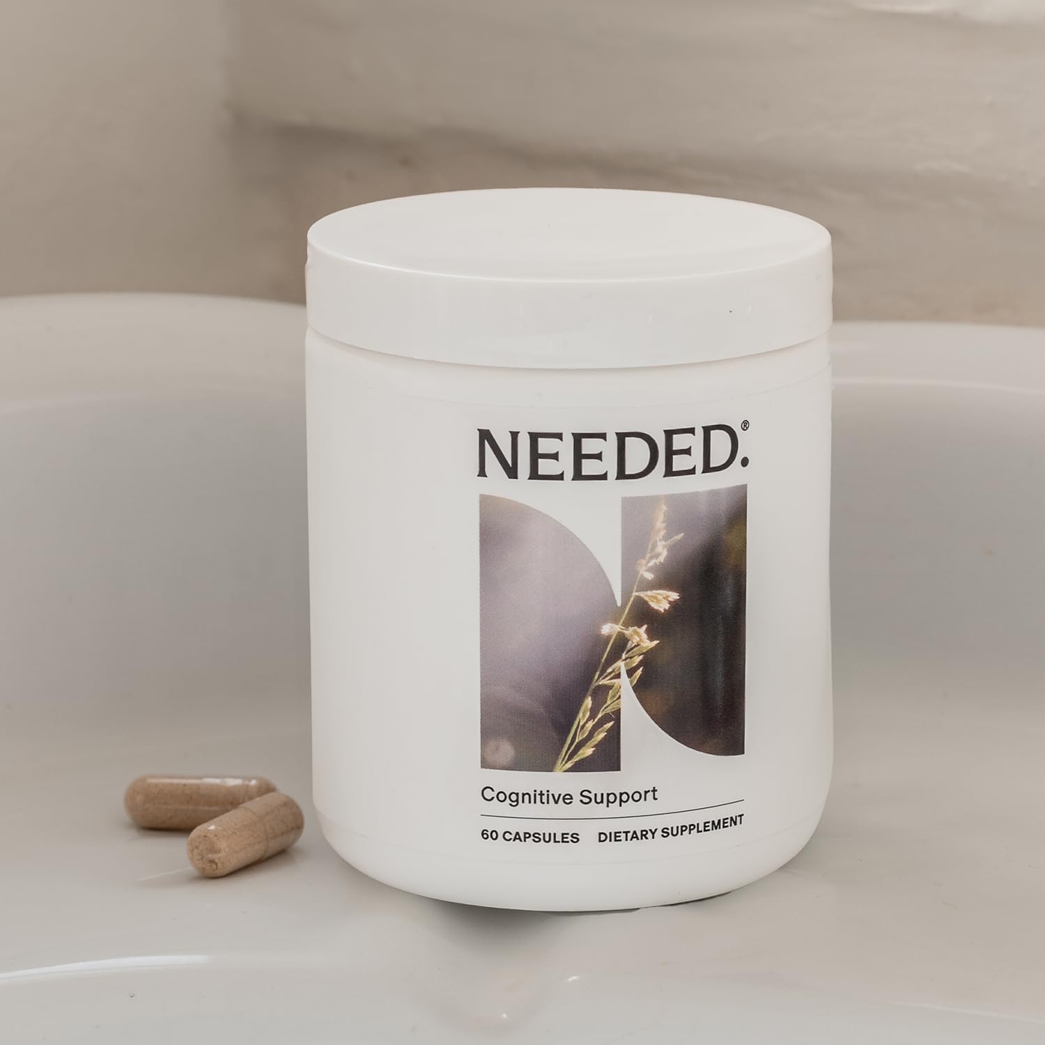 Needed. Cognitive Support - Comprehensive Supplement with Ashwagandha, Reishi & Lion's Mane Mushrooms, Breastfeeding Safe - Supports Focus, Attention, & Memory, 30-Day Supply