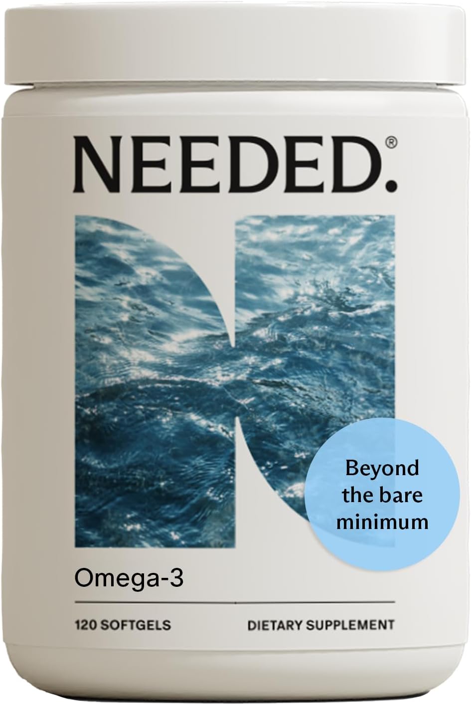 Needed. Prenatal Omega-3 - High Potency Dose of Sustainably Sourced Fish Oil, 1000mg DHA, 1000mg EPA, Encased in a Gelatin-Free, Plant-Based Softgel Shell, Daily 4 Softgel Dose, 30-Day Supply