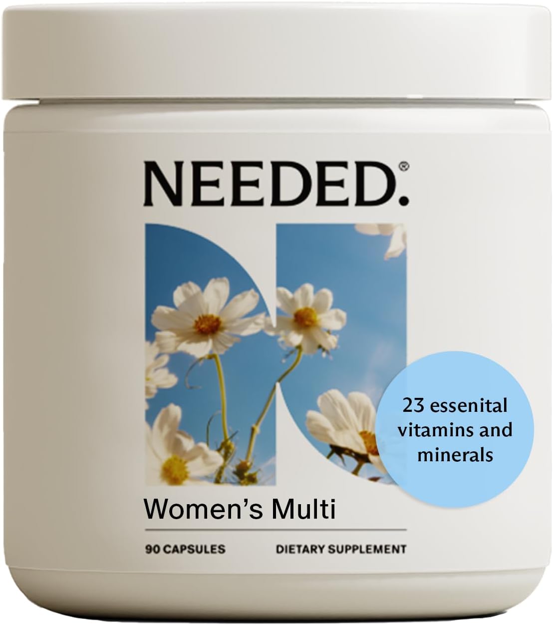 Needed. Multivitamin for Women with 23 Vitamins, Minerals and Antioxidants - Daily Womens Multivitamin - Vitamin B12, B6, D3, Choline, Calcium, Biotin, Magnesium, Folate and More (90 Count)