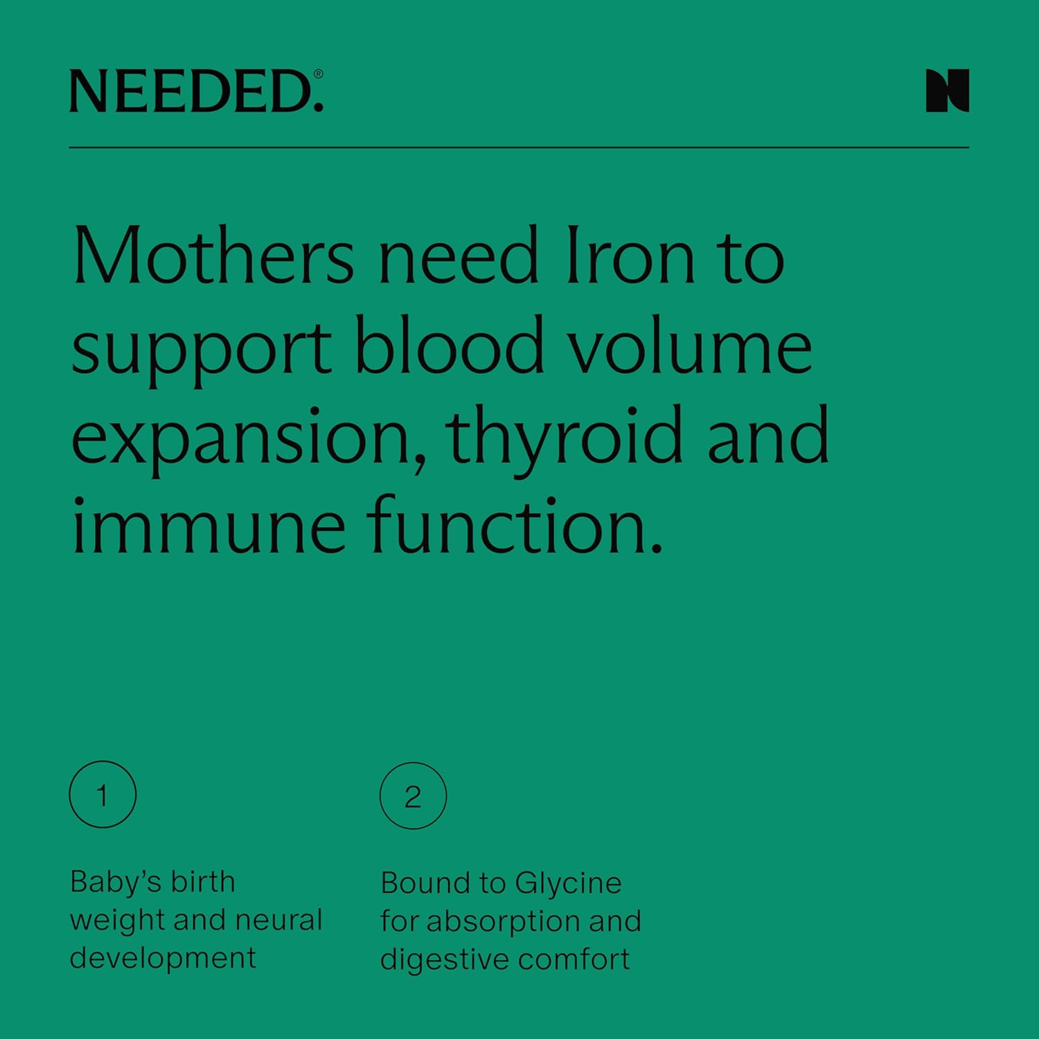 Needed. Prenatal Iron Supplement - Pregnancy, Breastfeeding, Postpartum - Aids Energy, Birth Weight & Baby's Neural Development - Non-Constipating & Gentle on Stomach - Flexible Dosing for Pregnancy